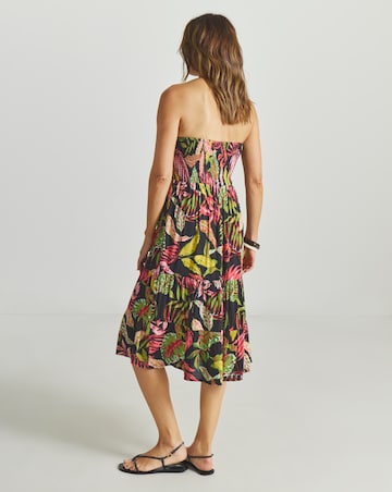 Beach To Beach Shirred Bandeau Beach Dress