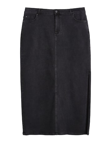 Black Side Split Maxi Skirt