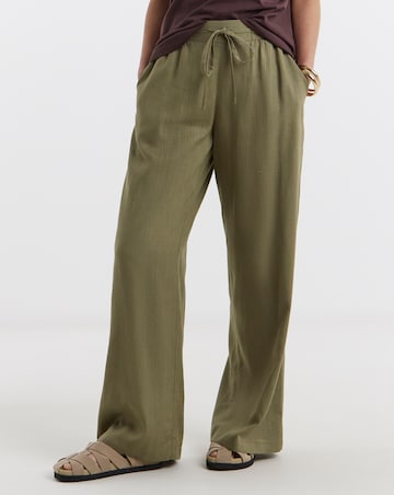 Linen Mix Wide Leg Trousers