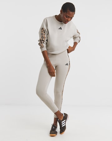 adidas Leopard Print 3 Stripe Sweatshirt