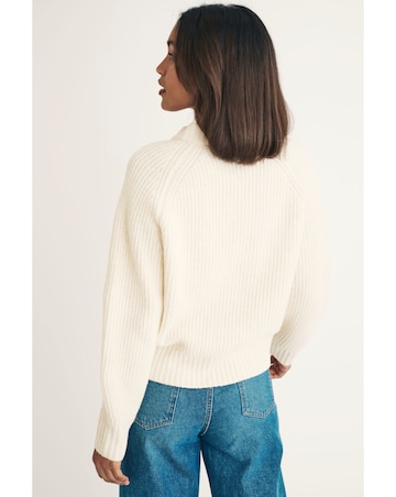 Nobody's Child Cream Raglan V-Neck Rib Jumper