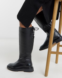 Rome Lace Up Back Riding Boots - Extra Wide Fit (EEE) & Super Curvy Calf