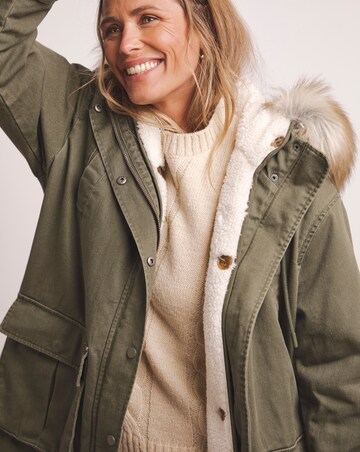 Anthology Khaki Cotton Parka Coat