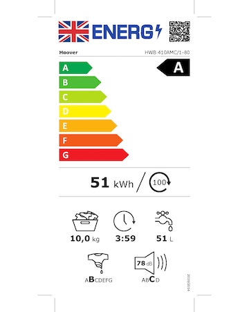 Hoover H-WASH 500 HW410AMC 10kg Washing Machine + Installation
