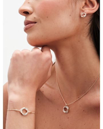 Jon Richard Gold Plated and Crystal Open Knot Set - Gift Box