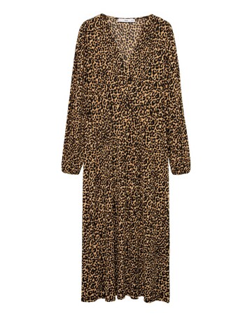 Mango Lin Leopard Midi Dress
