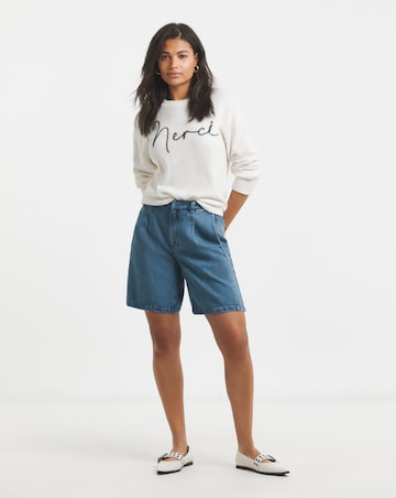 Simply Be Mid Blue Denim Lyocell Bermuda Shorts