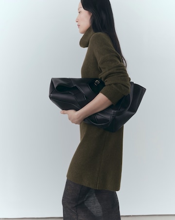 Mango Short Knitted Turtleneck Dress