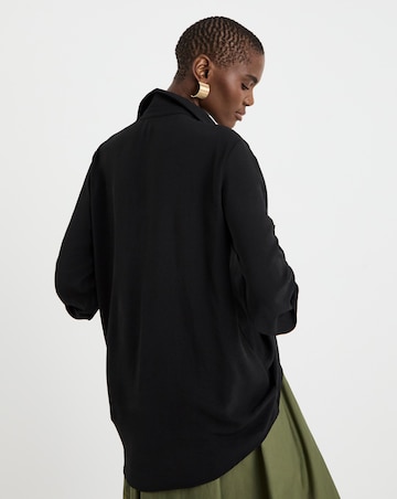 Textured Fabric Collar Utility Tunic Top