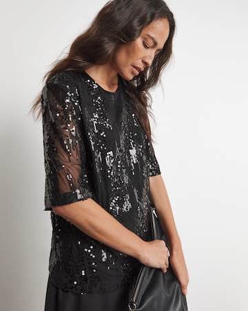 Joanna Hope Sequin Blouse