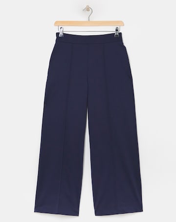 Navy Ponte Wide Leg Trousers