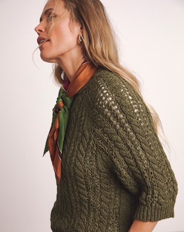 Anthology Khaki Cable Half Sleeve T-shirt