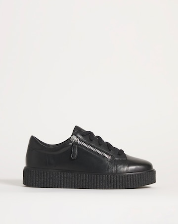 Talulah Leather Side Zip Trainers - Extra Wide Fit (EEE)