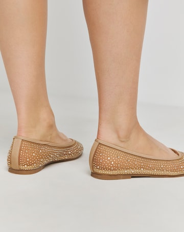 Luminous Embellished Mesh Ballet Flats - Wide Fit (E)