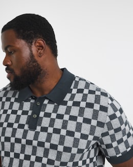 Jack &amp; Jones Premium Alvin Pattern Knitted Polo - Navy