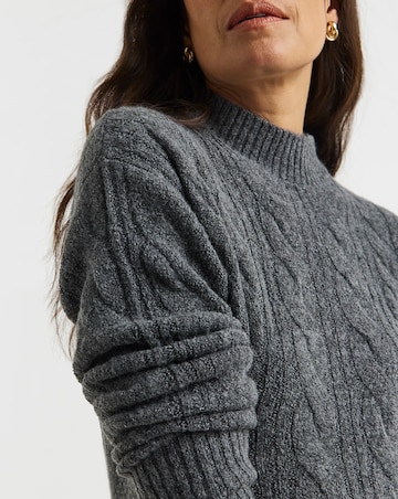 Charcoal Cable Jumper Dress