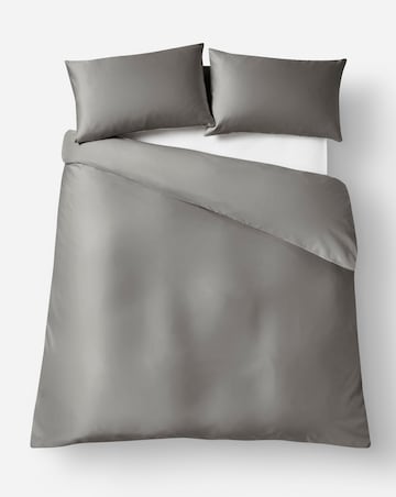 Faux Silk Matte Satin Charcoal Duvet Set