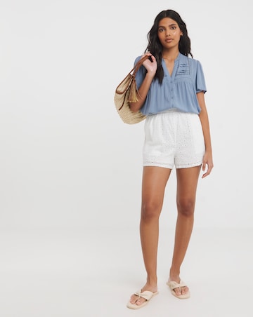 Crinkle Ladder Insert Blouse
