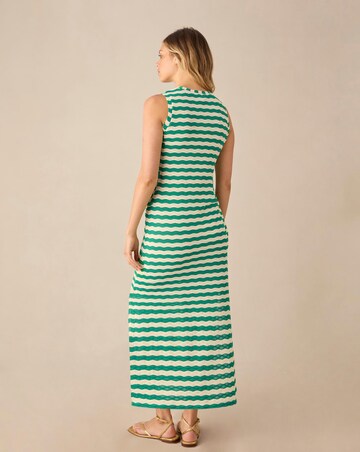 Ro&Zo Green Stripe Column Knit Dress