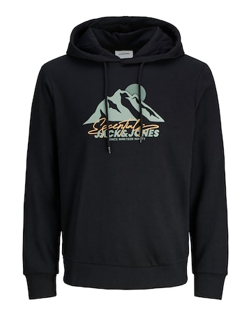 Jack & Jones Mountain Graphic Hoodie - Black