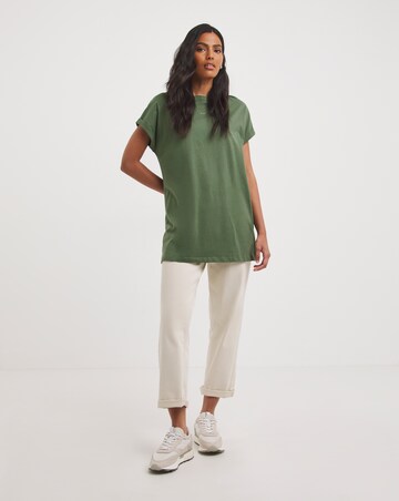 Dark Khaki Relaxed Longline Top