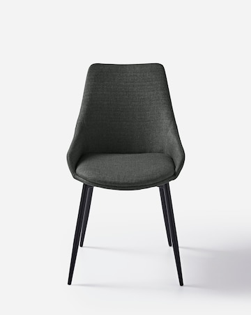 Oslo Panel End Dining Table with 6 Etta Fabric Chairs