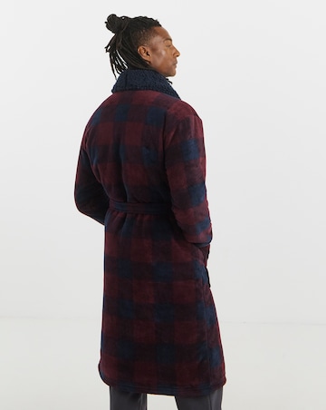 Check Bonded Fleece Dressing Gown