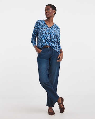 V-Neck Split Hem Slouch T-Shirt