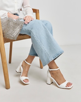 London Barely There Block Heel Sandals - Wide Fit (E)