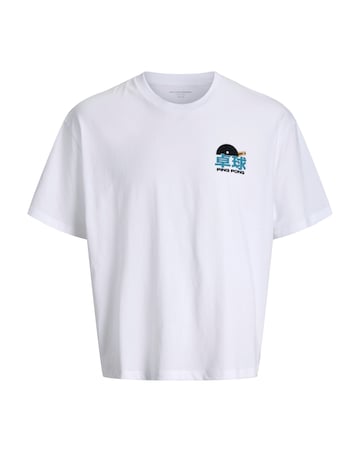 Jack & Jones Ping Pong Back Graphic T-Shirt - White