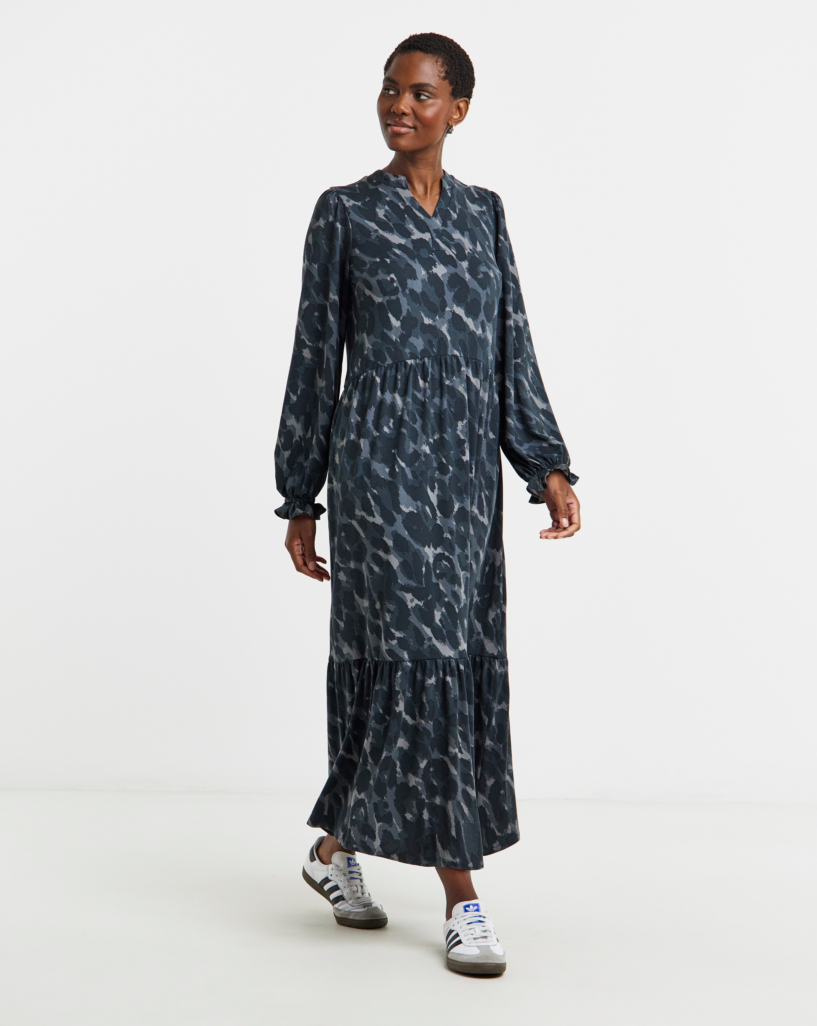 Long Sleeve Printed Maxi Dress | Ambrose Wilson