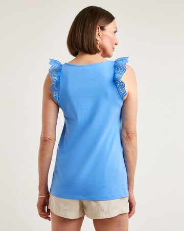 Blue Frill Sleeve Top