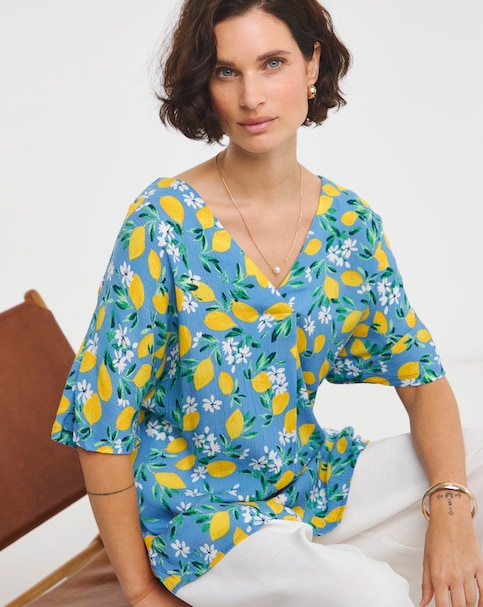 Textured Crinkle Tunic Top
