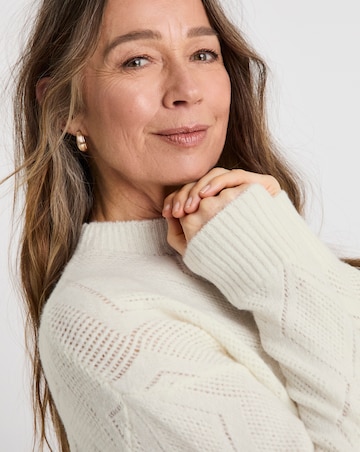 Ivory Yoke Stitch Jumper