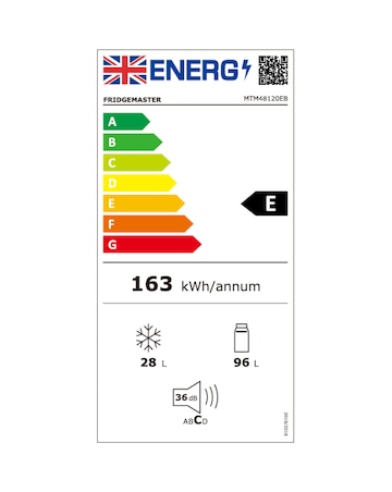 Fridgemaster MTM48120EB Fridge Freezer - Black E Rated