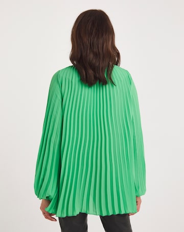 Joanna Hope Pleated Keyhole Blouse