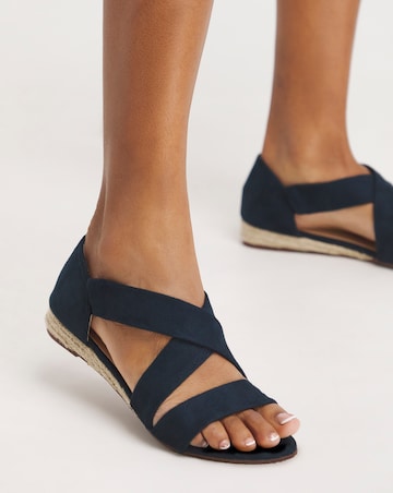 Sonya Soft Strap Espadrille Sandals - Extra Wide Fit (EEE)