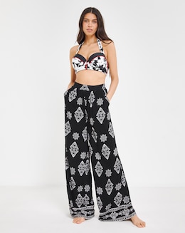 Joe Browns Print Beach Trousers Black Multi