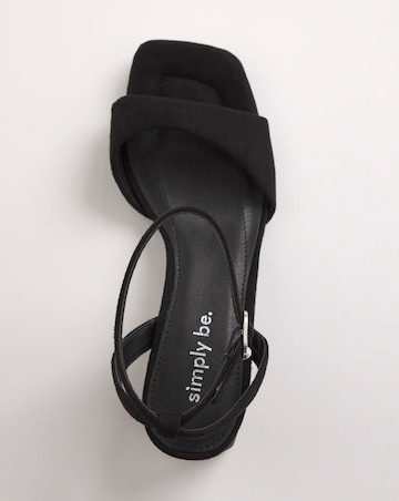 Amber Barely There Low Block Heel Sandals Extra Wide EEE Fit