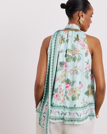 Joanna Hope Halter Neck Drape Blouse