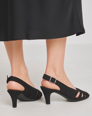 Lisbon Peep Toe Slingback Shoes - Extra Wide Fit (EEE)