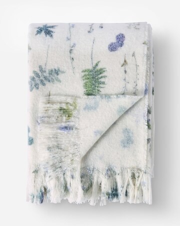 Pressed Leaf Printed Faux Mohair Throw