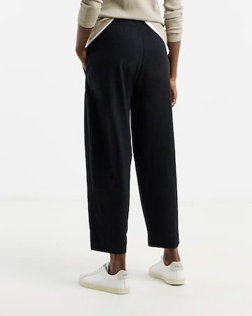 Black Barrel Leg Jersey Trouser