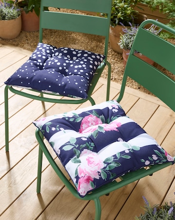 Joanna Hope Ascott Outdoor 2 Seat Pads with Spotted Reverse