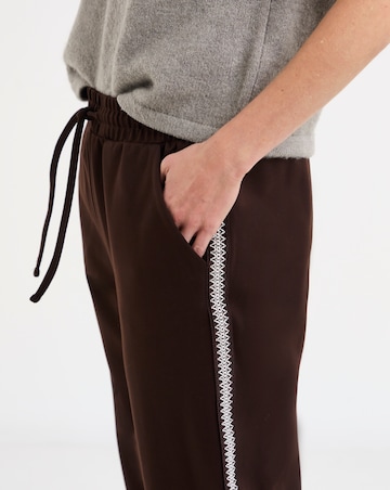 Tapered Side Stripe Ponte Trouser