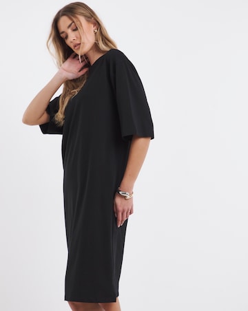 Simply Be Black Midi T-Shirt Dress