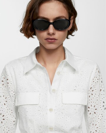 Mango Shirly Broiderie Anglaise Mini Shirt Dress