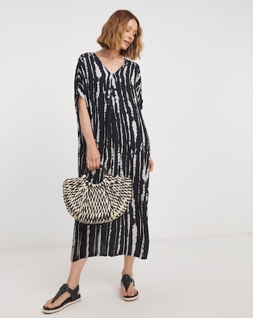Crinkle Kaftan Overhead Midi Dress
