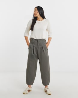 Pleat Front Cotton Chino