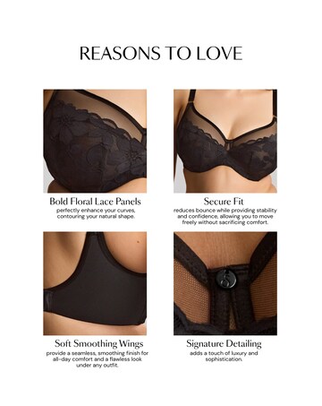 Sculptresse Flora Full Cup Black Wired Bra